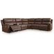 Burnley Espresso Leather 6 Piece Modular Power Reclining Sectional with Storage Console and USB Charging