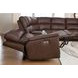 Burnley Espresso Leather 6 Piece Modular Power Reclining Sectional with Storage Console and USB Charging