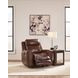 Mighty Moves Mahogany Leather Power Recliner with USB Charging