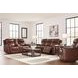 Mighty Moves Mahogany Leather 78" Power Reclining Loveseat with Console and USB Charging