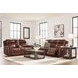 Mighty Moves Mahogany Leather 78" Power Reclining Loveseat with Console and USB Charging