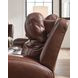 Mighty Moves Mahogany Leather 78" Power Reclining Loveseat with Console and USB Charging