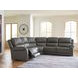 5Z Pendley Anchor Leather 5 Piece Modular Power Reclining Sectional with USB Charging and Heat Massage