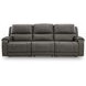5Z Pendley Anchor Leather 3 Piece Modular Power Reclining Sectional with USB Charging and Heat Massage