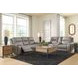 Nightfall Mania Ash Leather 83" Zero Gravity Power Reclining Loveseat with Audio Seating and USB Charging