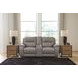 Nightfall Mania Ash Leather 83" Zero Gravity Power Reclining Loveseat with Audio Seating and USB Charging