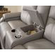 Nightfall Mania Ash Leather 83" Zero Gravity Power Reclining Loveseat with Audio Seating and USB Charging