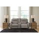 Nightfall Mania Ash Leather 83" Zero Gravity Power Reclining Loveseat with Audio Seating and USB Charging