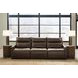 ModZ Chocolate Leather 3 Piece Modular Power Reclining Sectional with Power Headrest and USB Charging