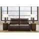 ModZ Chocolate Leather 2 Piece Modular Power Reclining Sectional with Power Headrest and USB Charging