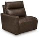 ModZ Chocolate Leather 3 Piece Modular Power Reclining Sectional with Power Headrest and USB Charging