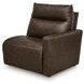 ModZ Chocolate Leather 3 Piece Modular Power Reclining Sectional with Power Headrest and USB Charging