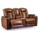 Mestrino Amber Leather 77" Power Reclining Loveseat with Console and USB Charging