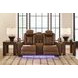 Mestrino Amber Leather 77" Power Reclining Loveseat with Console and USB Charging