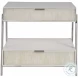 Elara Matte Selenite 2 Drawer Nightstand