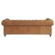 Berkely Winchester Sandstone 97" Leather Sofa with Pillows and Nailhead Trim