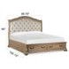 Marisol Fawn and Cream Queen Leather Upholstered Storage Sleigh Bed