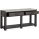 Plum Creek Ravenwood Black and White Rectangular Marble Top Sofa Table