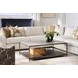 Montclair Brindle and Smoked Gold Rectangular Travertine Top Cocktail Table