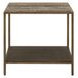 Ashford Brindle and Smoked Gold Rectangular Travertine Top End Table
