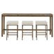 Montclair Brindle and Smoked Gold Rectangular Travertine Top Console Table with Stools