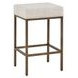 Montclair Brindle and Smoked Gold Rectangular Travertine Top Console Table with Stools