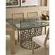 Oasis Antique Nickel 100" Rectangular Glass Top Dining Room Set