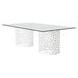 Oasis White 100" Rectangular Glass Top Dining Room Set