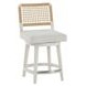 Azure Shoreline and Nomad Snow Performance Fabric Woven Back Swivel Counter Height Stool