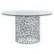 Azure Antique Nickel 60" Round Glass Top Dining Room Set