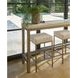 Oasis Antique Brass and Nomad Snow Performance Fabric Counter Height Console Stool