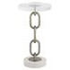 Azure Acrylic Top Round Chain Link Accent Table