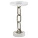 Azure Acrylic Top Round Chain Link Accent Table