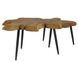 Oasis Natural Teak and Black Outdoor Free Form Nesting Table