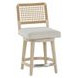 Oasis Dockside and Nomad Snow Performance Fabric Woven Back Swivel Counter Height Stool