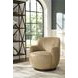 Chloe Nehir Caribou Leather Upholstered Swivel Chair