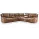 Spear Hill Caramel Leather 5 Piece Modular Power Reclining Sectional with USB Charging