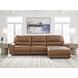 Spear Hill Caramel Leather 3 Piece Modular Reclining Sectional with RAF Chaise with USB Charging