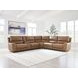 Spear Hill Caramel Leather 6 Piece Modular Reclining Sectional with Storage Console and USB Charging