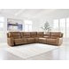 Spear Hill Caramel Leather 6 Piece Modular Reclining Sectional with Storage Console and USB Charging