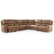 Spear Hill Caramel Leather 6 Piece Modular Reclining Sectional with Storage Console and USB Charging