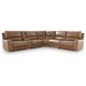 Spear Hill Caramel Leather 6 Piece Modular Reclining Sectional with Storage Console and USB Charging