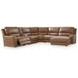 Spear Hill Caramel Leather 6 Piece Modular Power Reclining Sectional with RAF Chaise and USB Charging