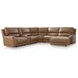 Spear Hill Caramel Leather 6 Piece Modular Power Reclining Sectional with RAF Chaise and USB Charging