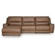 Spear Hill Caramel Leather 3 Piece Modular Reclining Sectional with LAF Chaise with USB Charging