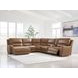 Spear Hill Caramel Leather 6 Piece Modular Power Reclining Sectional with USB Charging and Storage Console