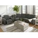 Center Line Dark Gray Leather 3 Piece Modular Power Reclining Loveseat with Console and USB Charging