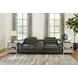 Center Line Dark Gray Leather 3 Piece Modular Power Reclining Loveseat with Console and USB Charging