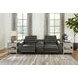 Center Line Dark Gray Leather 3 Piece Modular Power Reclining Loveseat with Console and USB Charging