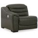 Center Line Dark Gray Leather 3 Piece Modular Power Reclining Loveseat with Console and USB Charging